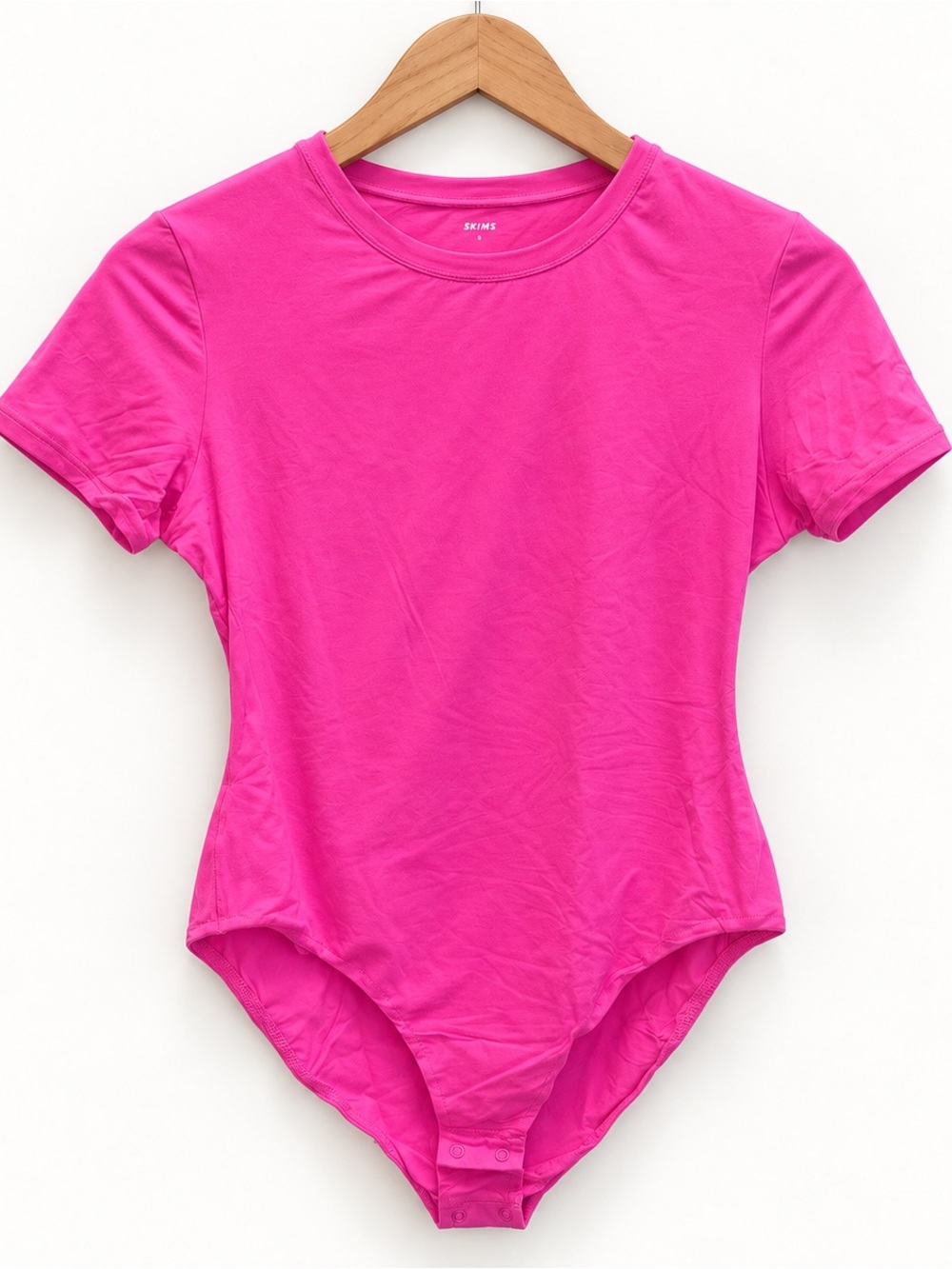 SKIMS Fuchsia Short Sleeve Crewneck Bodysuit